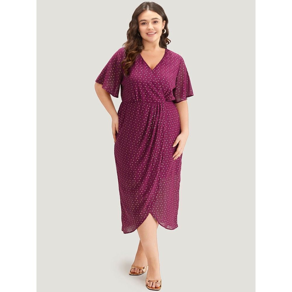 BloomChic Glitter Geo Graphic Pocket Wrap Hem Dress Size 18/20
